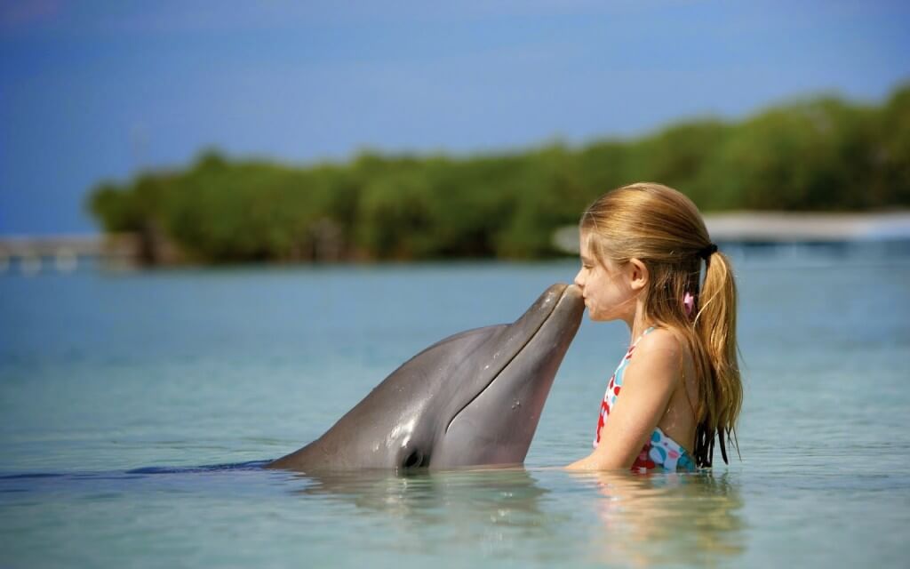 People___Children___Girl_kissing_Dolphin_054358_